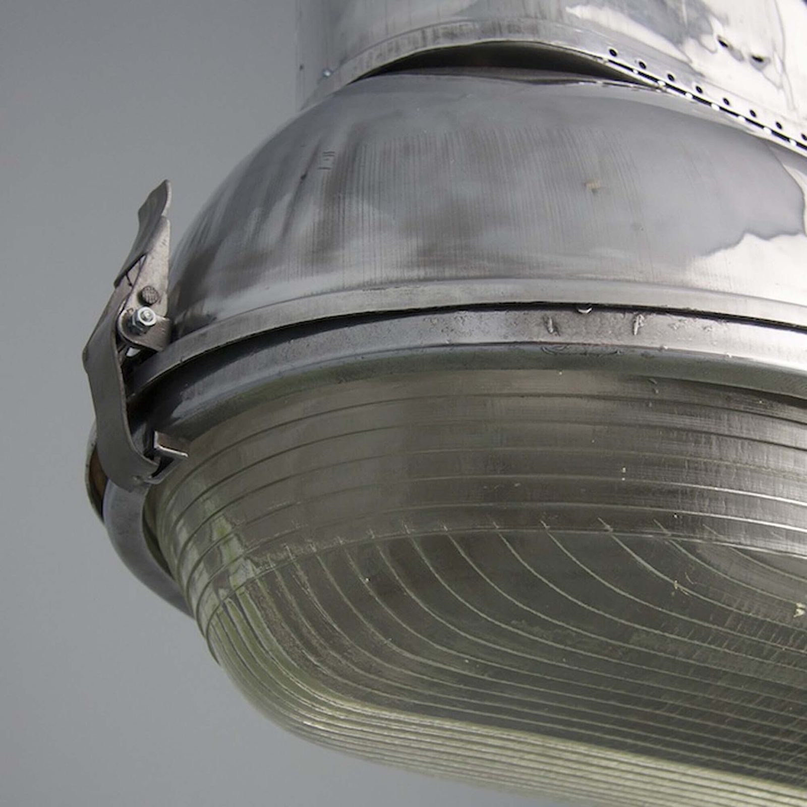 Polish Retro Street Lamp With Prismatic Glass photo for sale