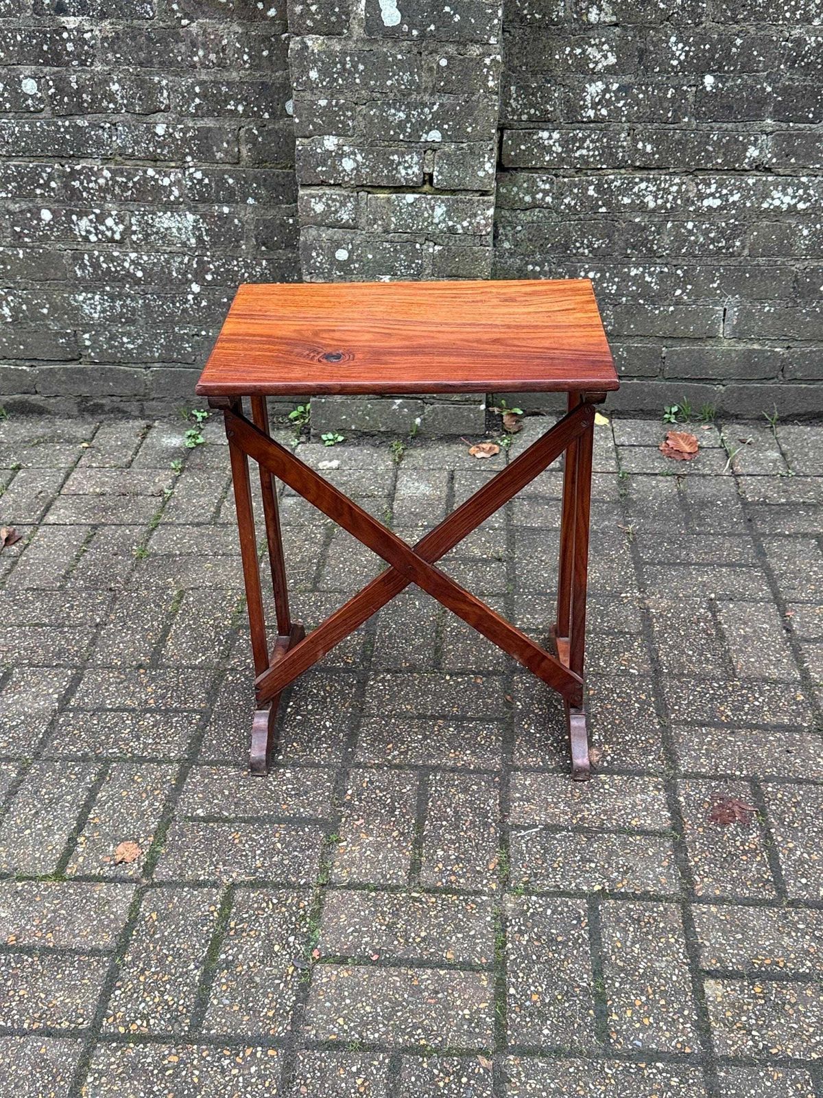 Small Vintage Mahogany Side Table With Mid Century Colonial Revival X Frame Base, 1950s–70s photo 95.0