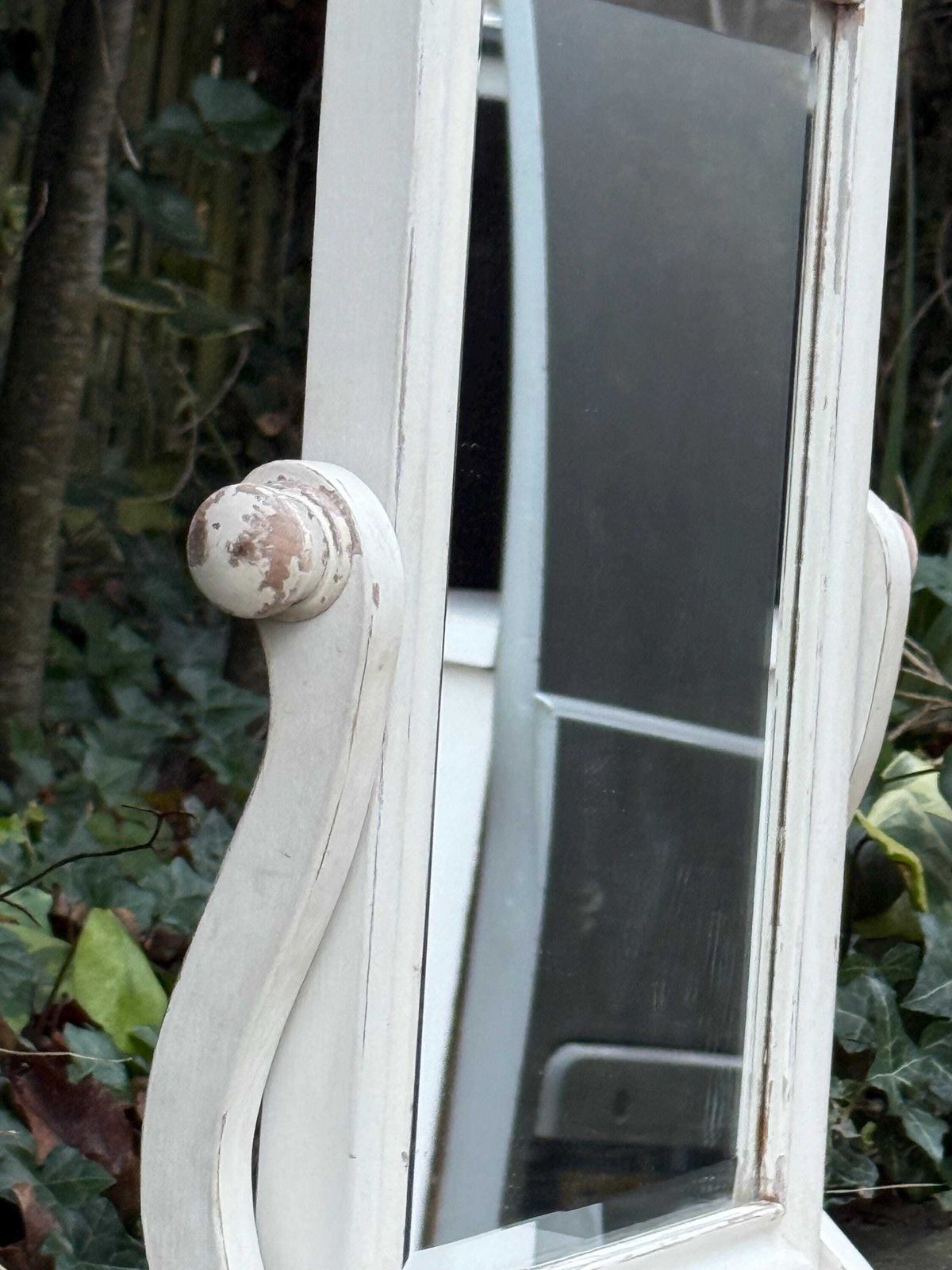Antique Shabby Chic Painted Swing Mirror Early 20th Century Wooden Vanity Mirror photo 225.0