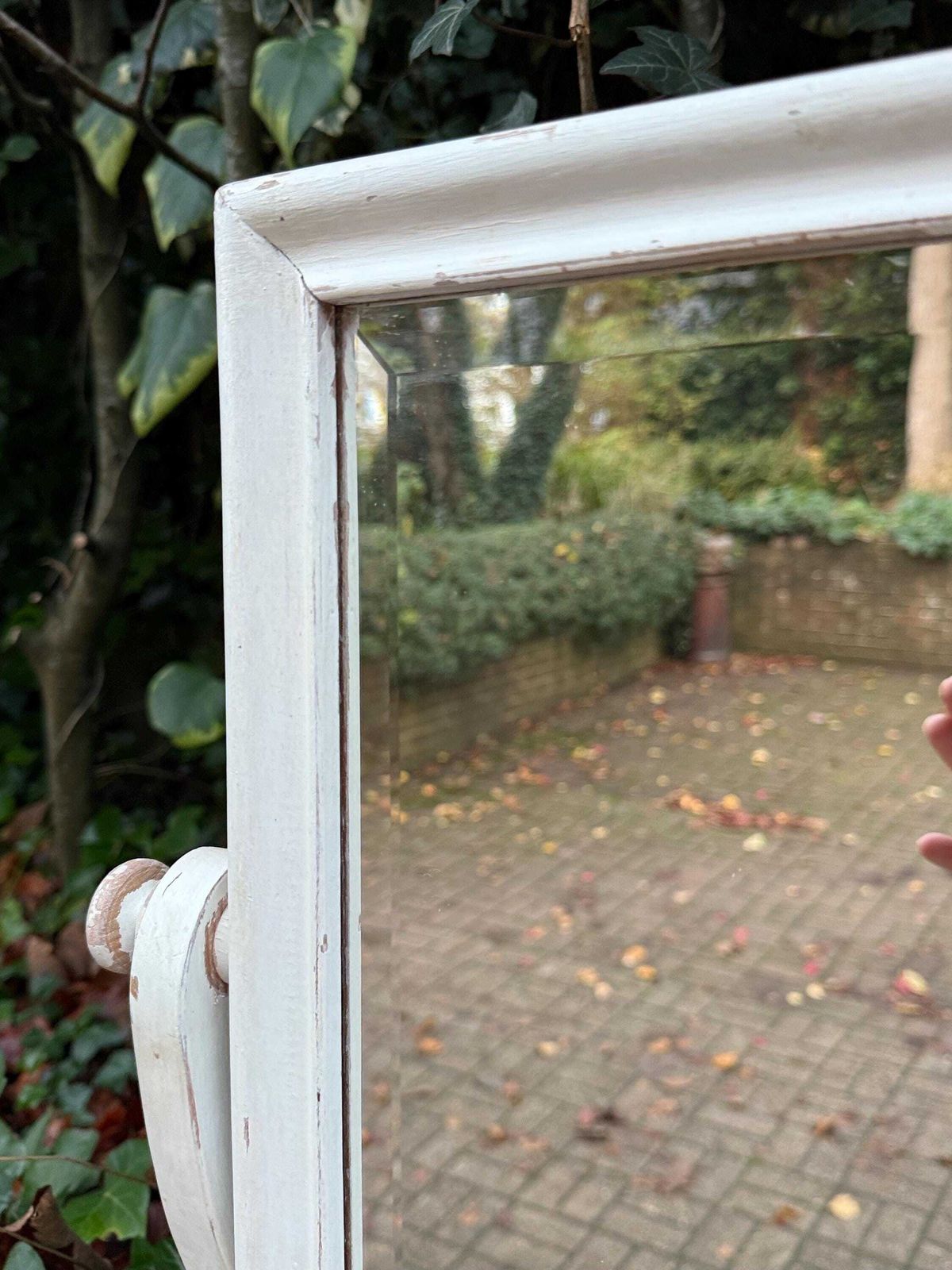 Antique Shabby Chic Painted Swing Mirror Early 20th Century Wooden Vanity Mirror photo buy