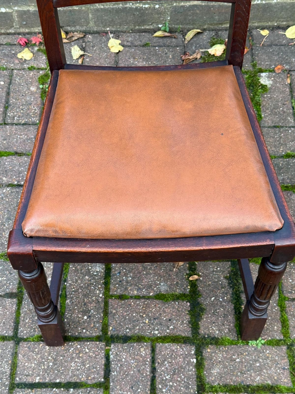 Vintage 1940s/50s High Wycombe Be At Ees Ladder Back Solid Wooden Chair With Leather Seat, Bristow & Townsend Ltd photo buy