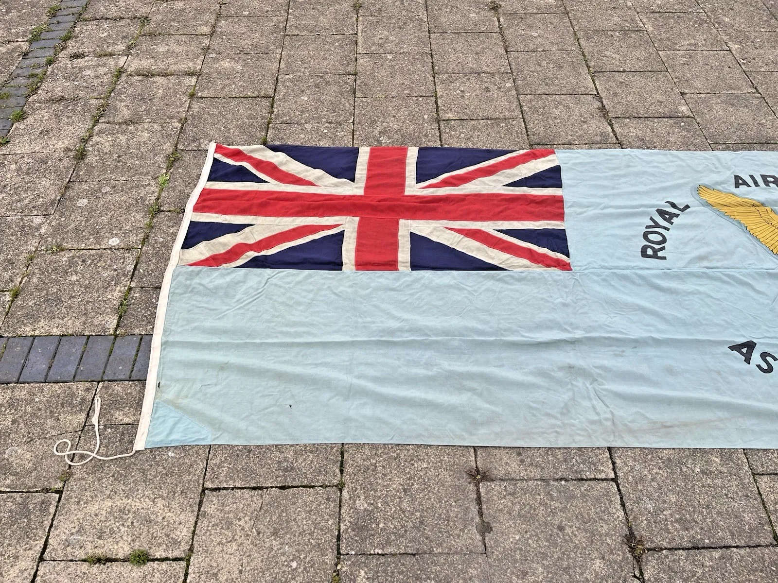 10' Antique Original World War 2 Wwii Raf Royal Air Force Association Linen Flag photo furniture