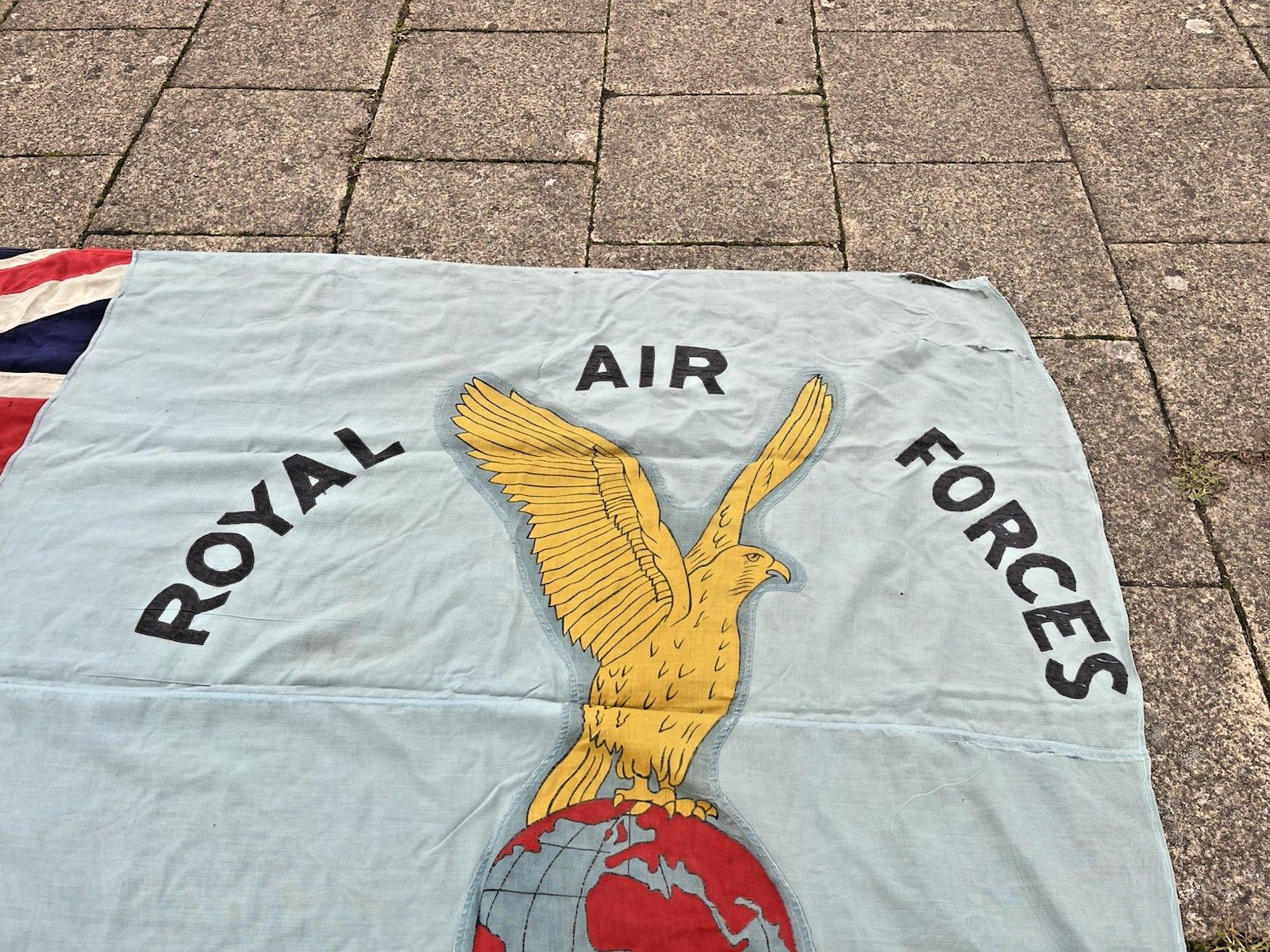 photo for sale 10' Antique Original World War 2 Wwii Raf Royal Air Force Association Linen Flag