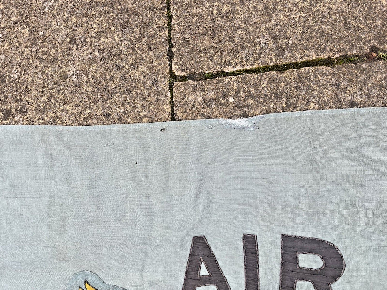 photo vinterior 10' Antique Original World War 2 Wwii Raf Royal Air Force Association Linen Flag