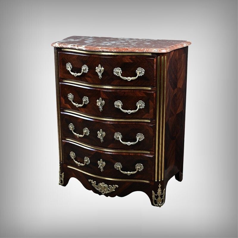 Marquetry Commode, Regency Style, Napoleon III Period – Mid 19th Century
