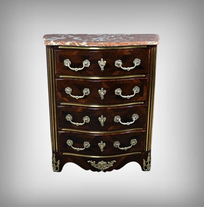 Marquetry Commode, Regency Style, Napoleon III Period – Mid 19th Century photo furniture