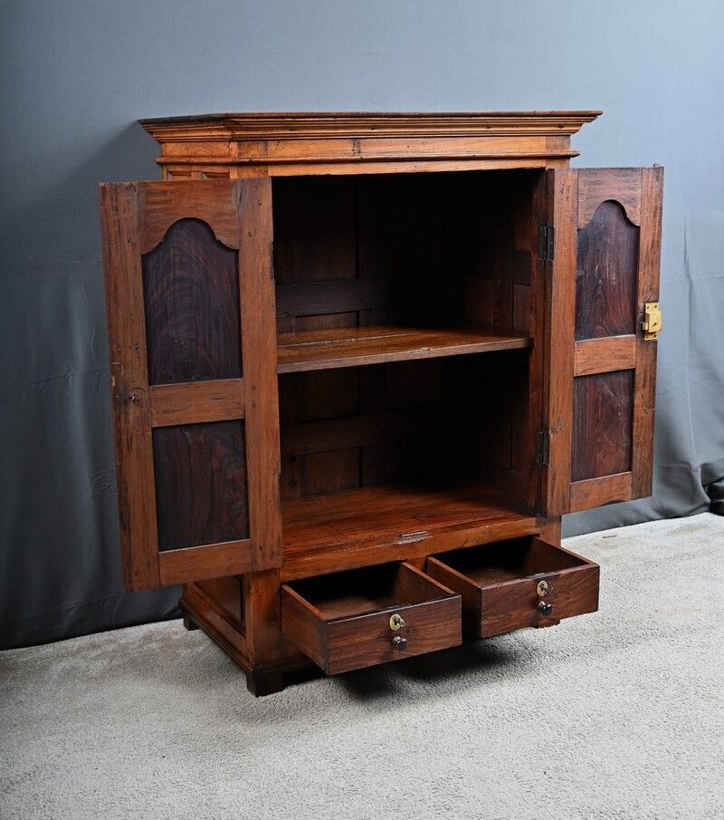 2220.0 Small Teak Spice Cabinet, Pondicherry, India – Late 19th Century photo