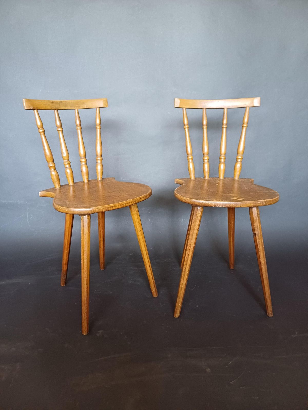 Set Of Slovenian Alps Farm Chairs, 1930s photo vintage