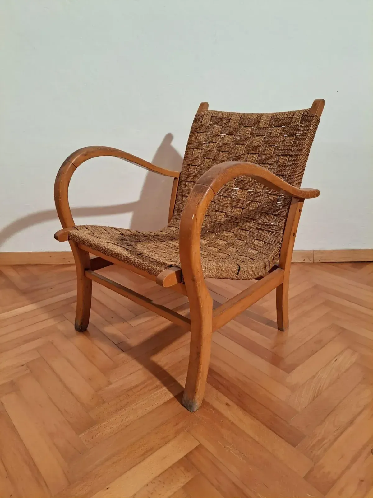 German Bauhaus Beech And Paper Cord Chair By Erich Dieckmann, 1925 photo buy