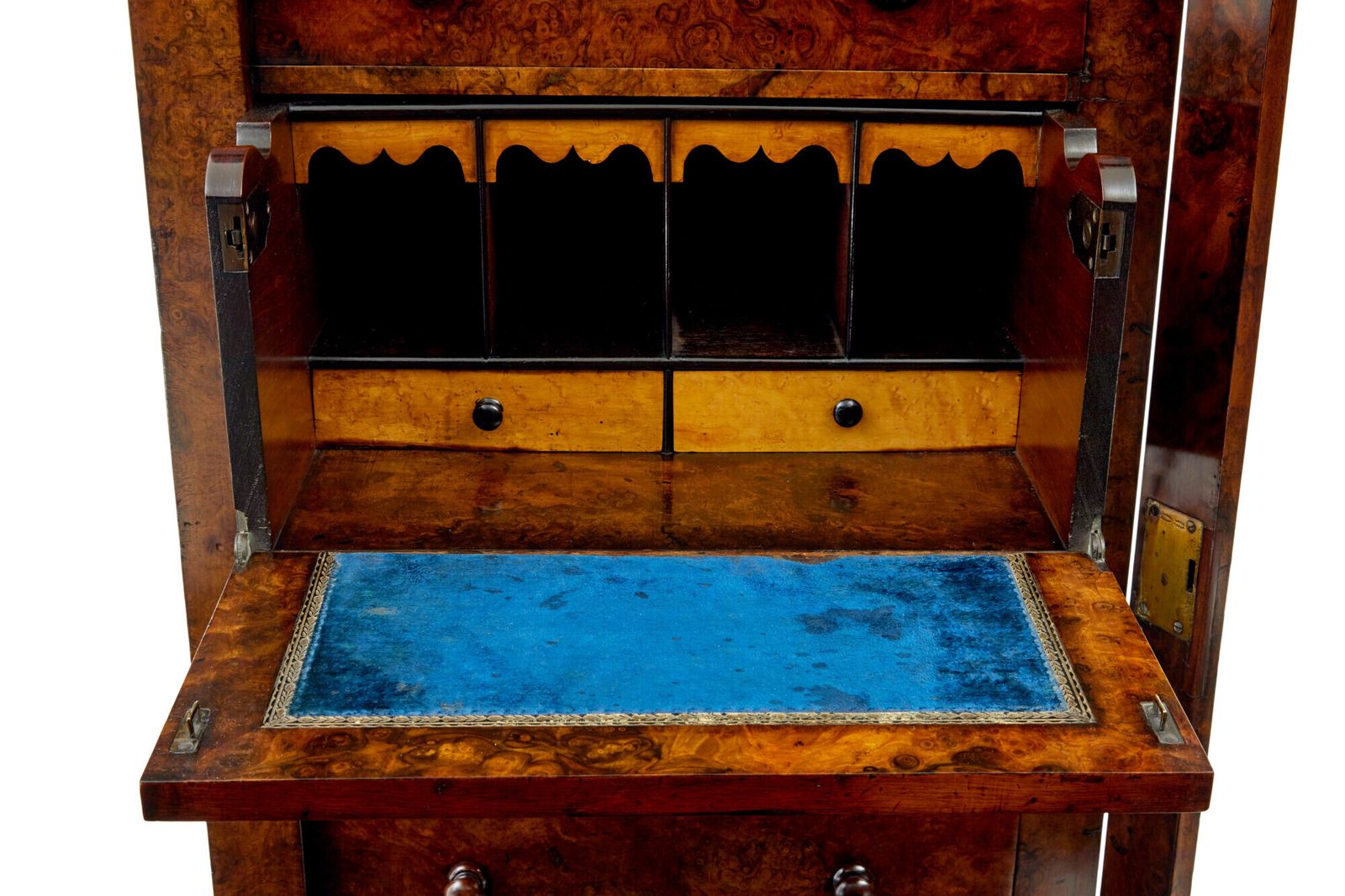 Early Victorian Burr Walnut Wellington Chest photo Furniture