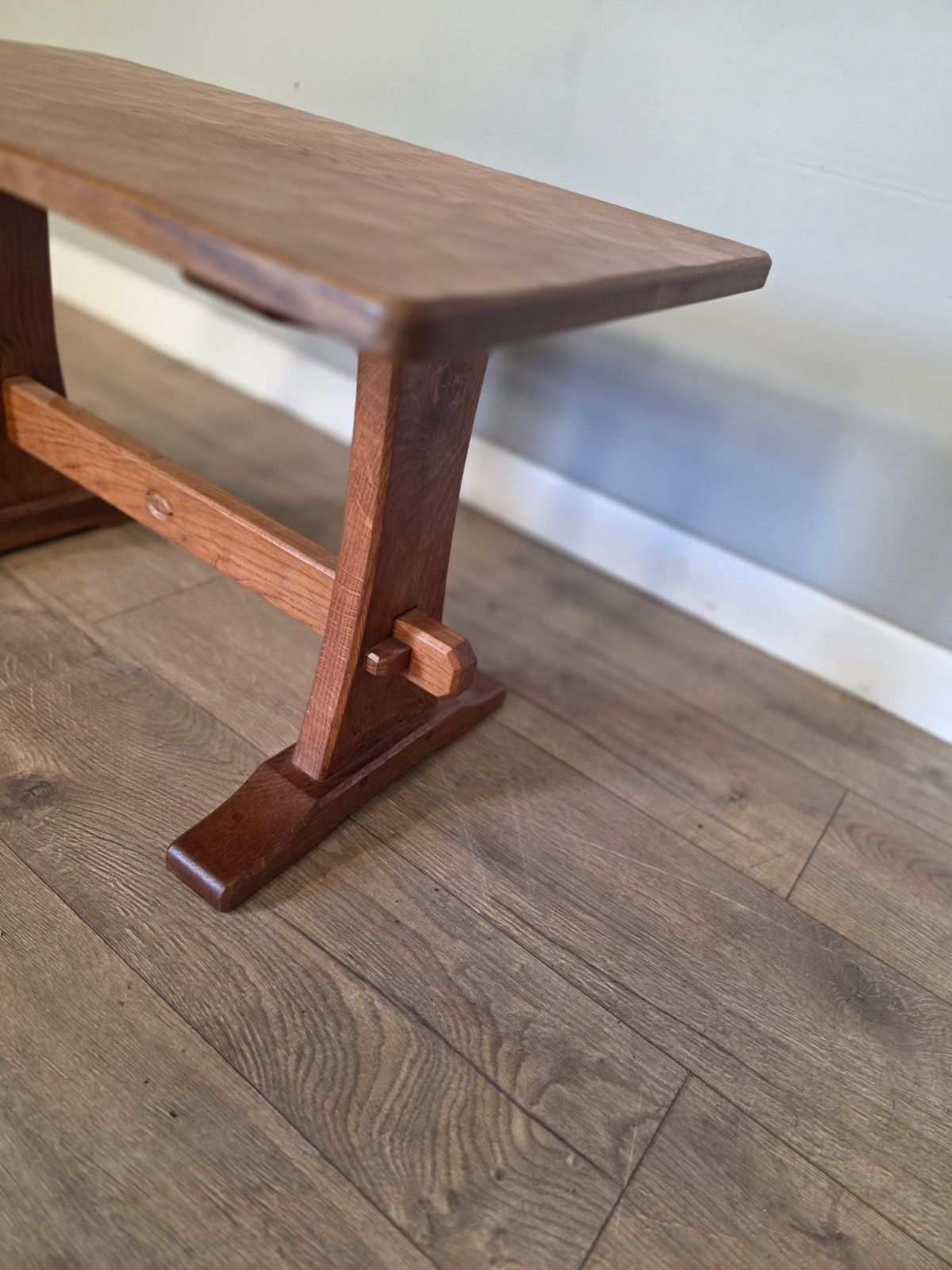 Antique Oak Acornman Arts And Crafts Coffee Table photo vintage