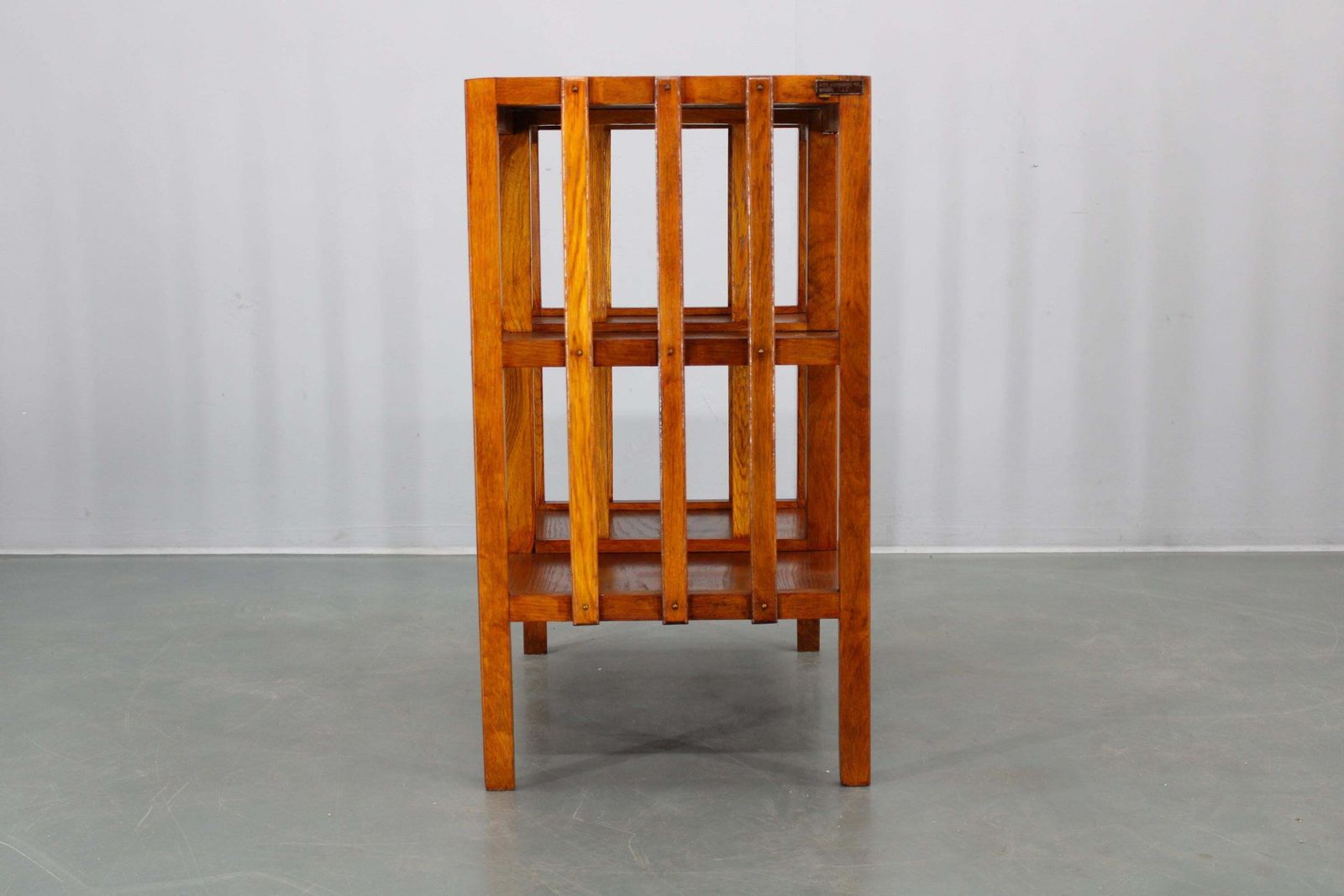Restored Art Deco Oak Storage Shelf Cabinet, Germany 1930s — Bauhaus Shelving photo Furniture