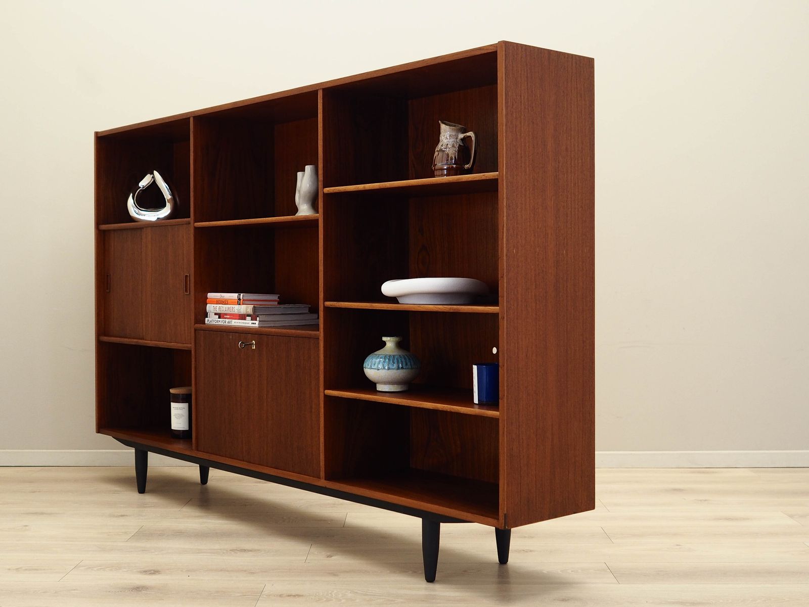 Teak Bookcase, Danish Design, 1970s, Production: Kjeld Bundgard photo Furniture