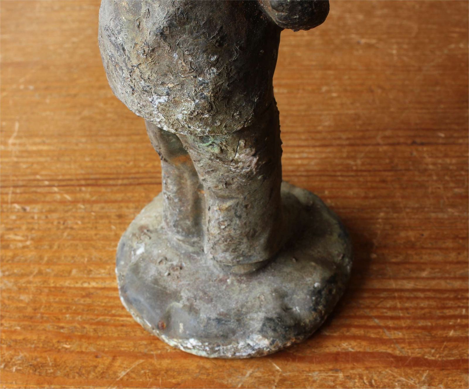 Man In Top Hat Figure. Decorative Patinated Cast Iron Garden Ornament. photo vintage