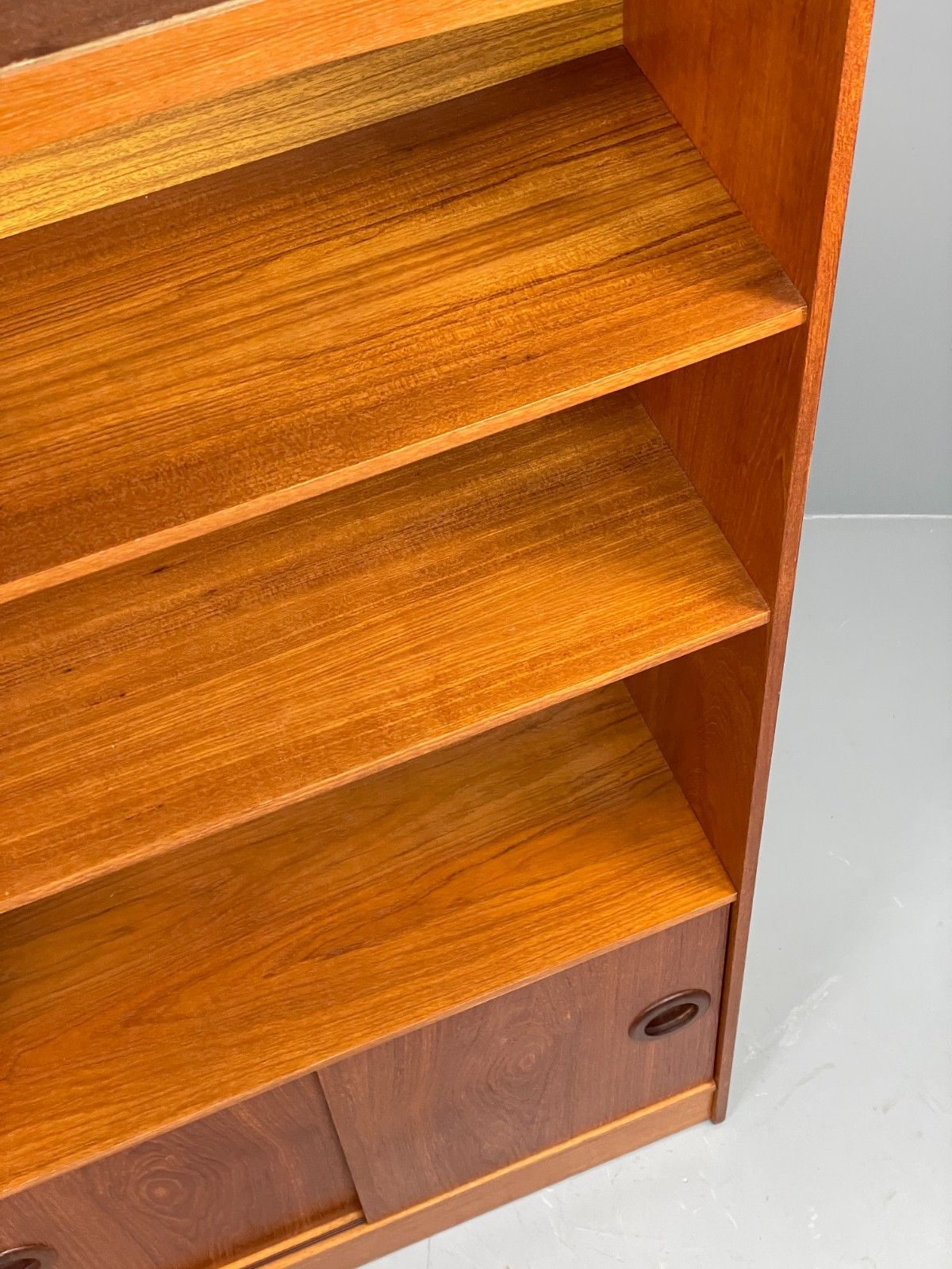 Vintage Teak Wall Unit Retro 1960s Shelving Sliding Doors Eb10669 Mwoo photo buy