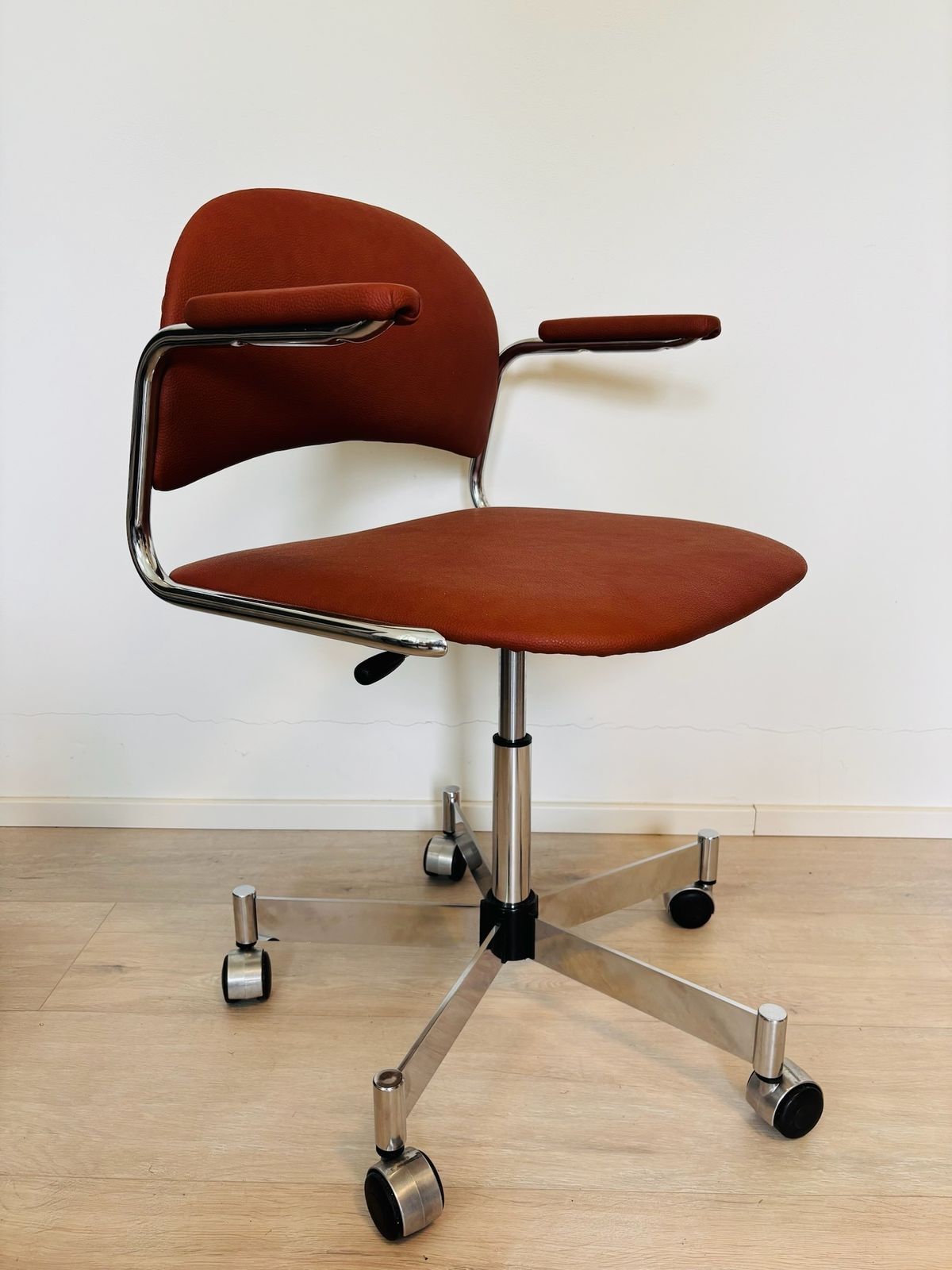 Vintage Burgundy Office Chair By Kovona K 107 From Czechoslovakia 1970’s photo vinterior