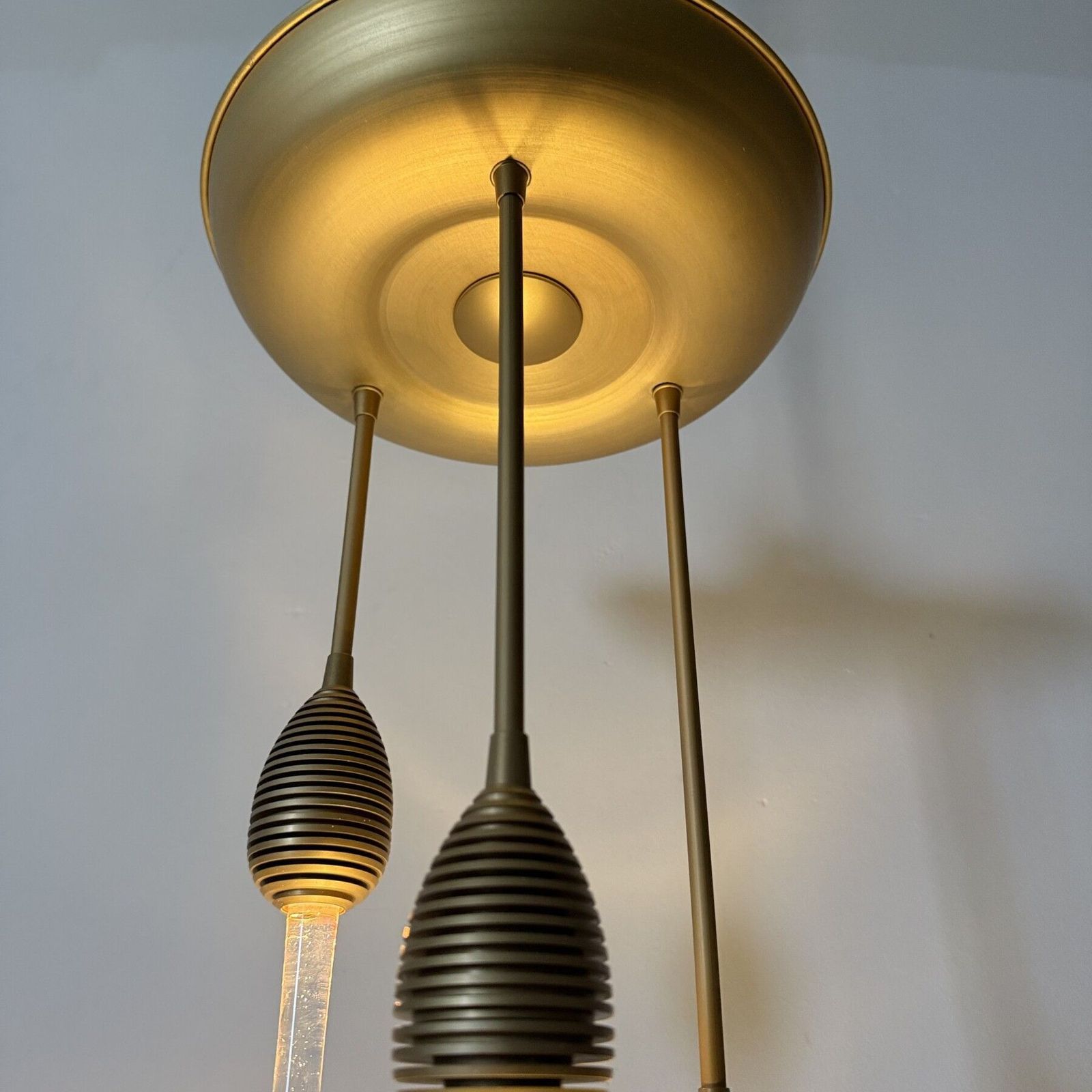 Mid Century Design Ceiling Lamp Murano Glass Drops 1970’s photo vintage