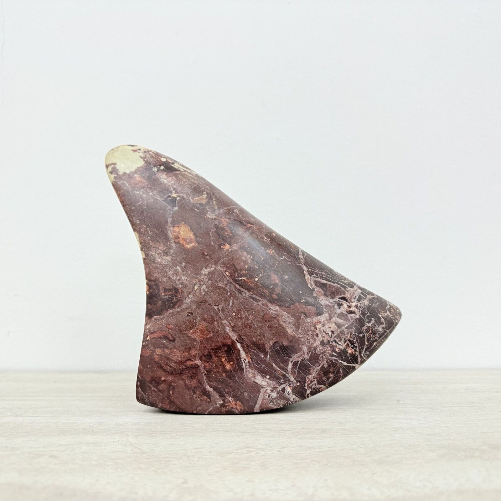 Vintage Mid Century Red Marble Abstract Organic Modern Sculpture , 1980s photo furniture
