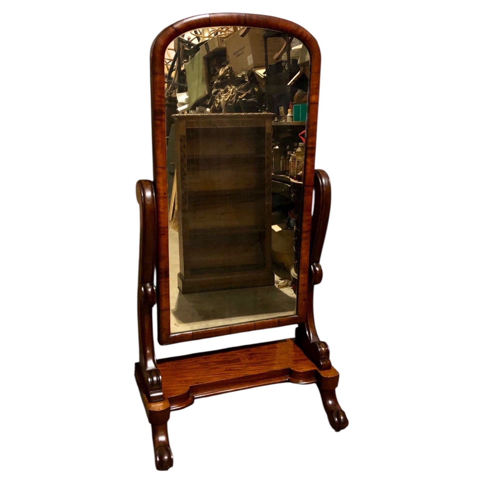Handsome Victorian Mahogany Cheval Mirror photo for sale