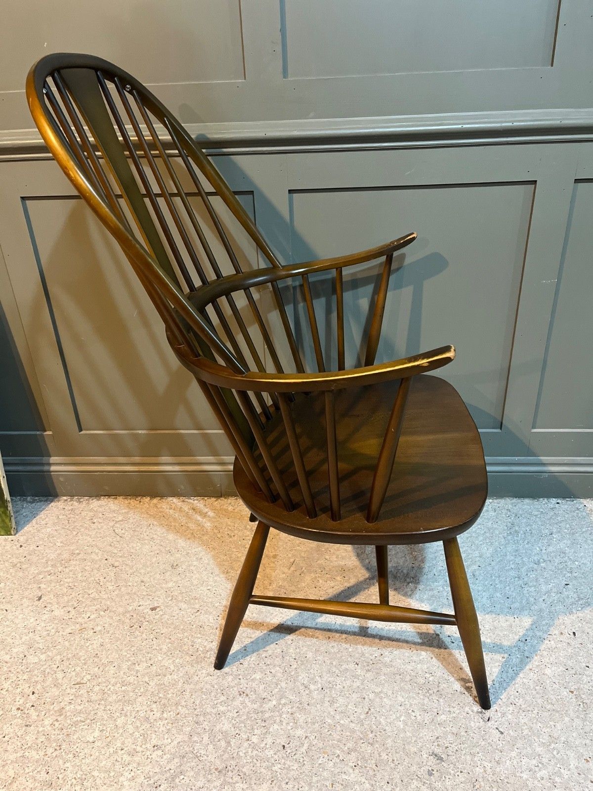 Vintage Ercol Chairmaker’s Chair Dark Wood Tone photo 320.0