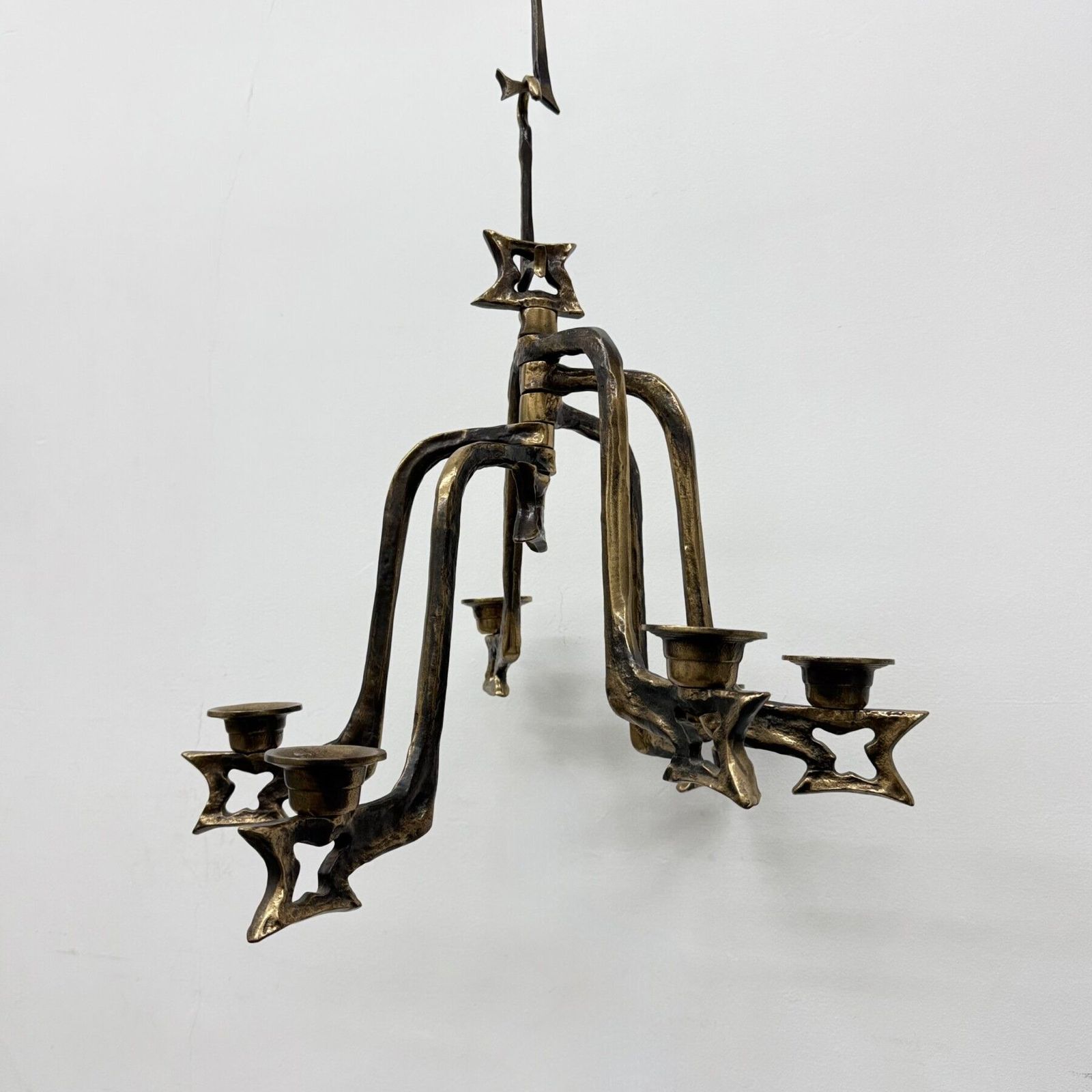 Grote Brutalistische Bronzen Hangende Kandelaar, Jaren 1970 photo buy