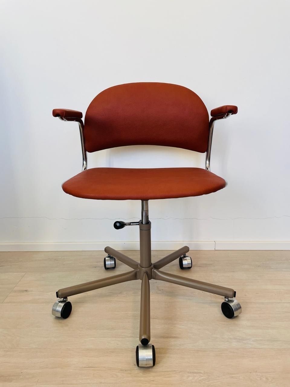 Vintage Burgundy Office Chair By Kovona K 107 From Czechoslovakia 1970’s photo vinterior