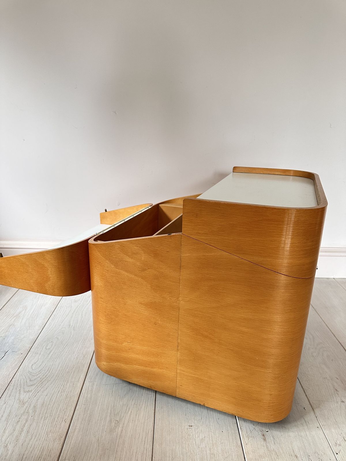 photo for sale Mid Century Brian Long For John Alan Designs Cube Table On Castors With Lid