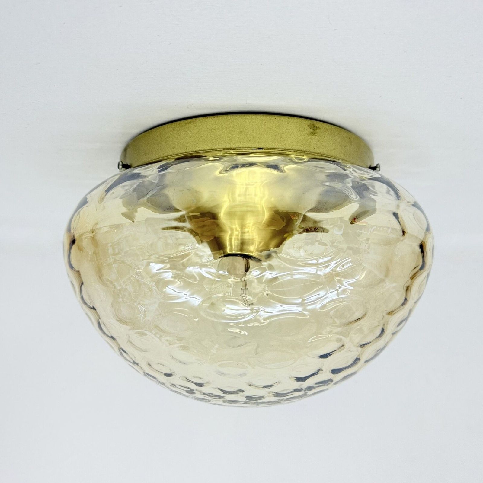 Mid Century Design Rzb Plafondlamp / Plafondmontage, Glas Jaren 1970