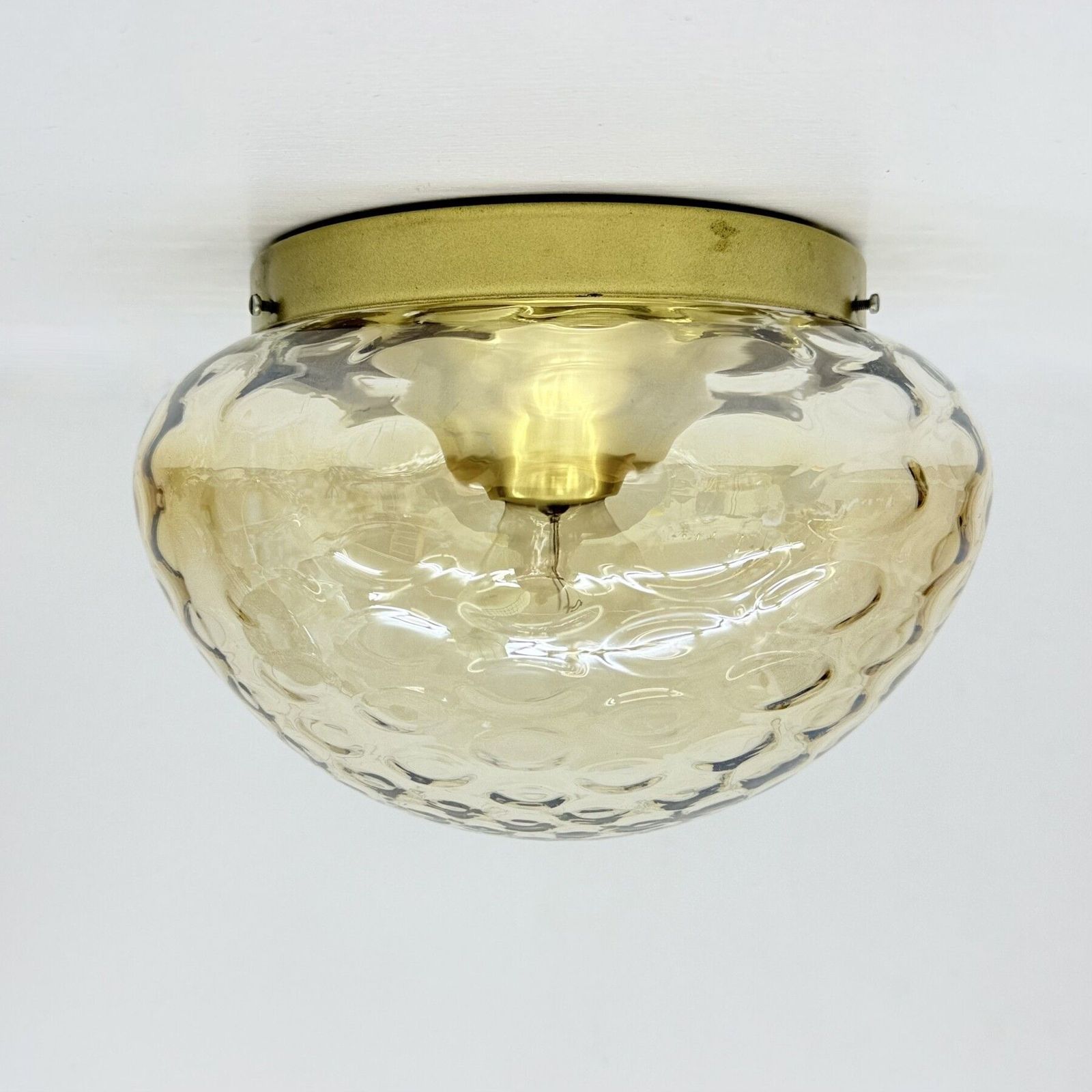 photo vintage Mid Century Design Rzb Plafondlamp / Plafondmontage, Glas Jaren 1970