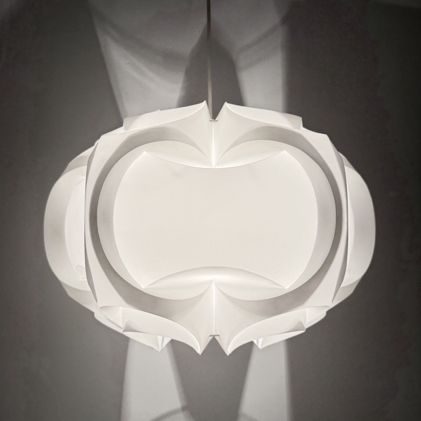Le Klint Sculpturale Hanging Lamp Danish Design White Origami Pendant Scandinavian , 1970s photo furniture