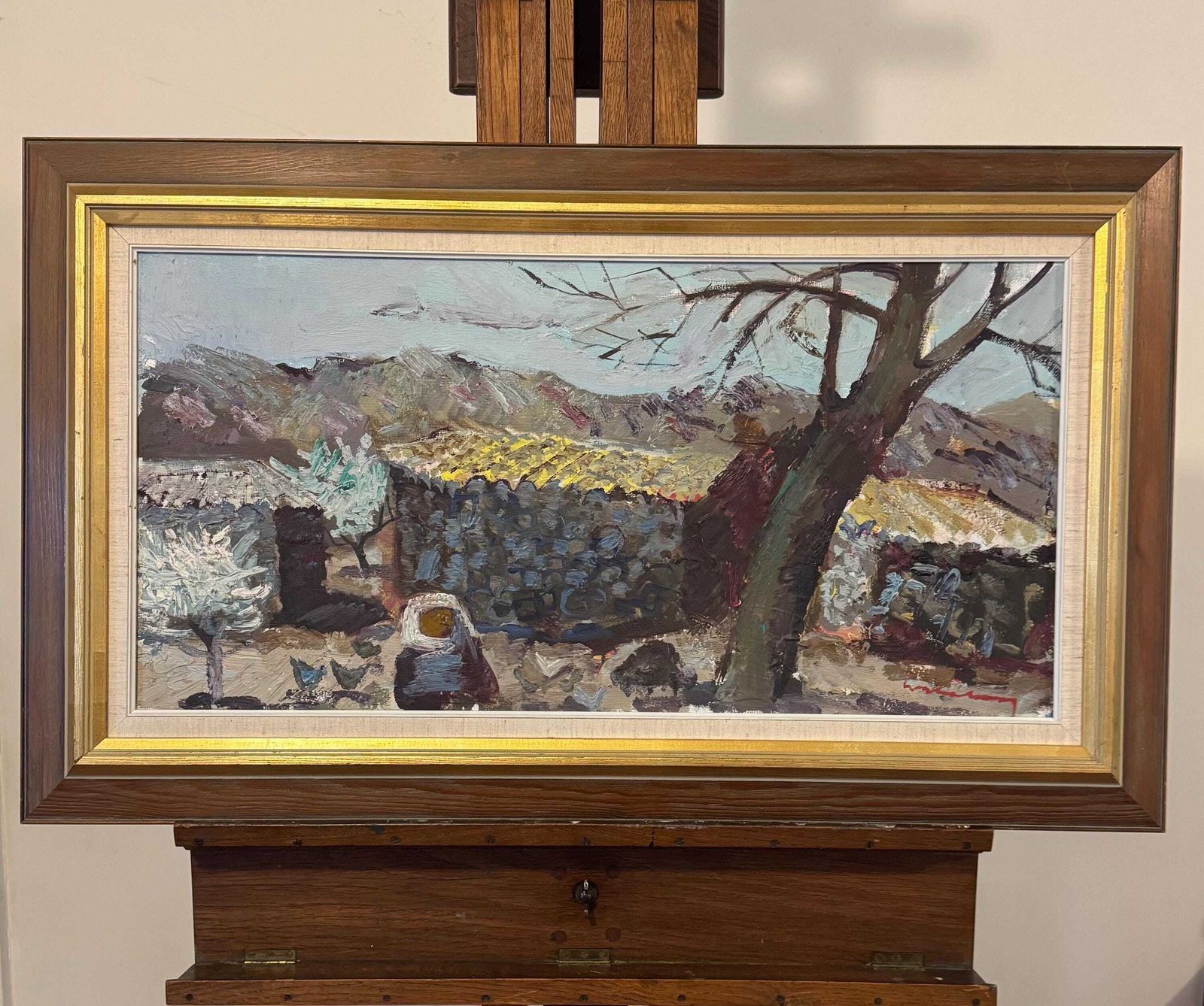 Swedish Original Oil Painting By Bertil Wahlberg Mid Century Modern Wall Art