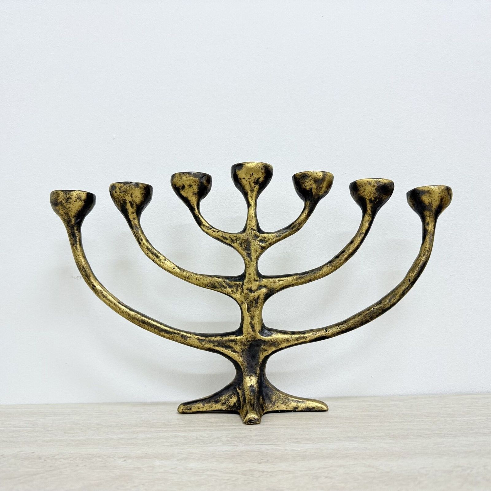 Brutalistische Bronzen Harjes Menora Kandelaar, Jaren 1960 photo 821.0