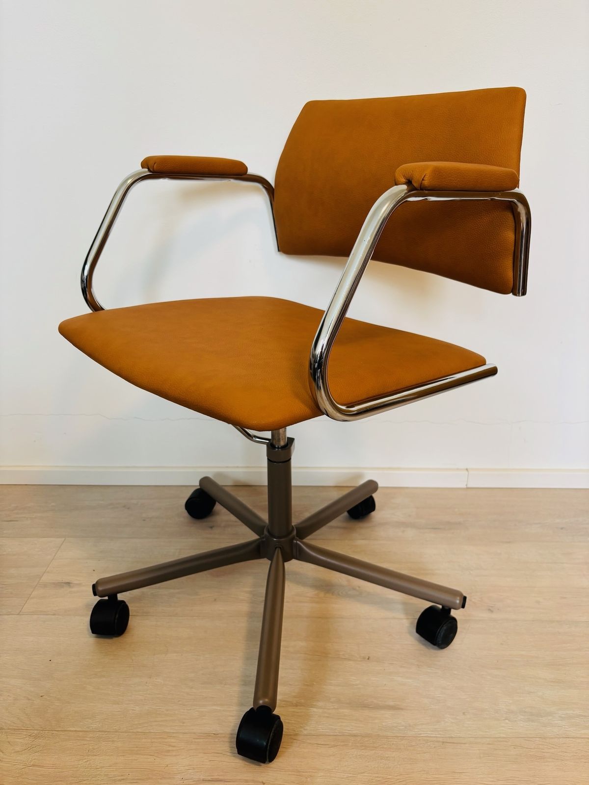 Vintage Dijon Mustard Office Chair By Kovona Model K 380, Czechoslovakia 1970’s
