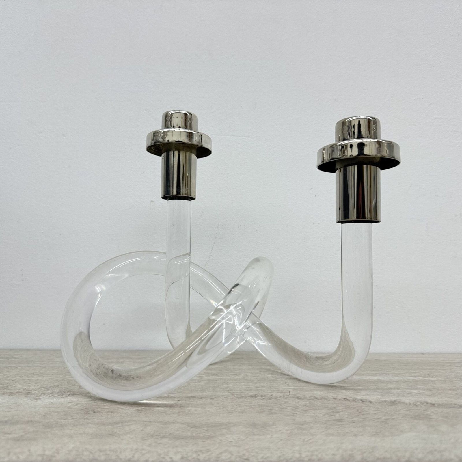 Dorothy Thorpe Pretzel Mid Century Lucite Kandelaar, Jaren 1940 photo 493.0