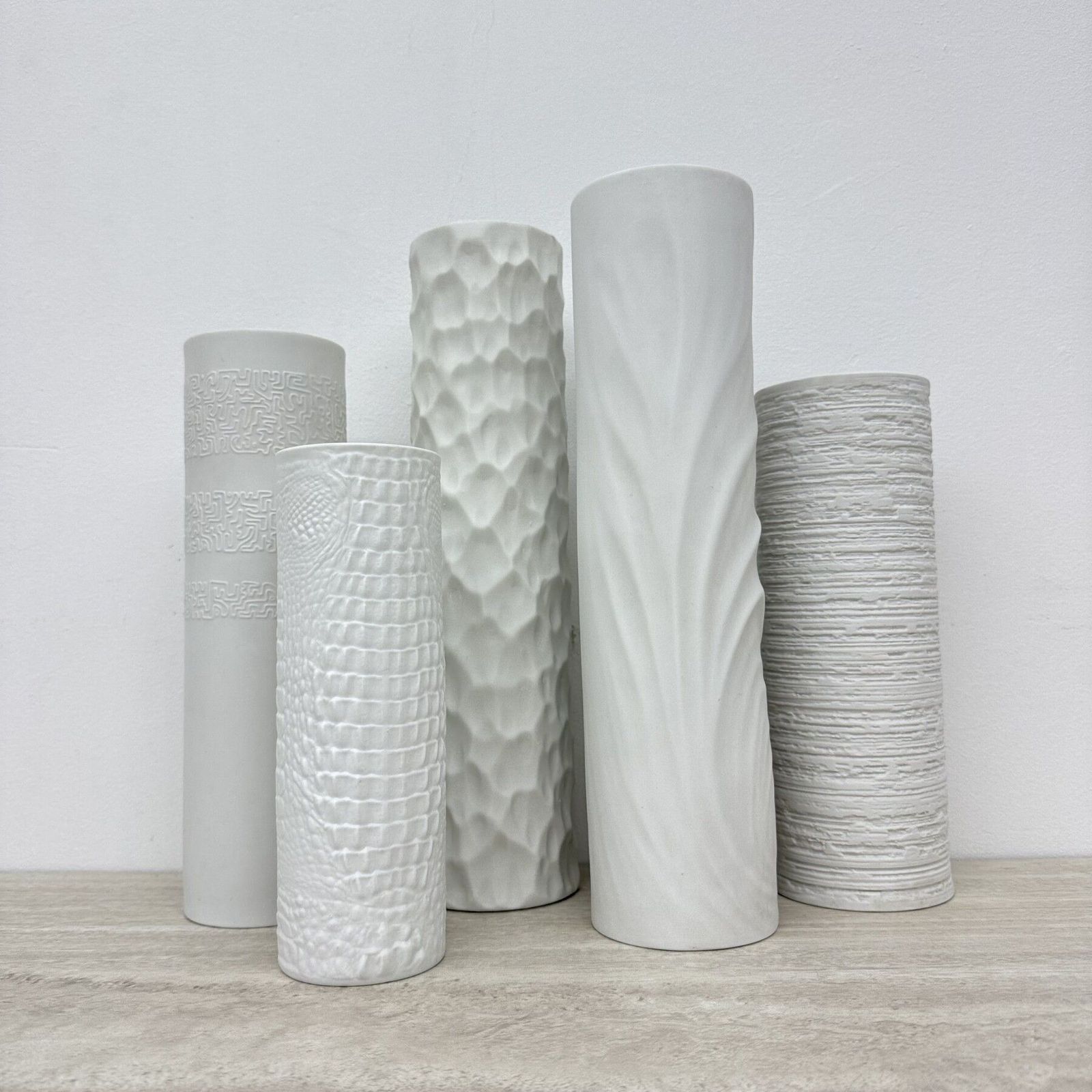 Set Of 5 German Bisque Vases Kaiser Rosenthal Arzberg , 1960s photo buy