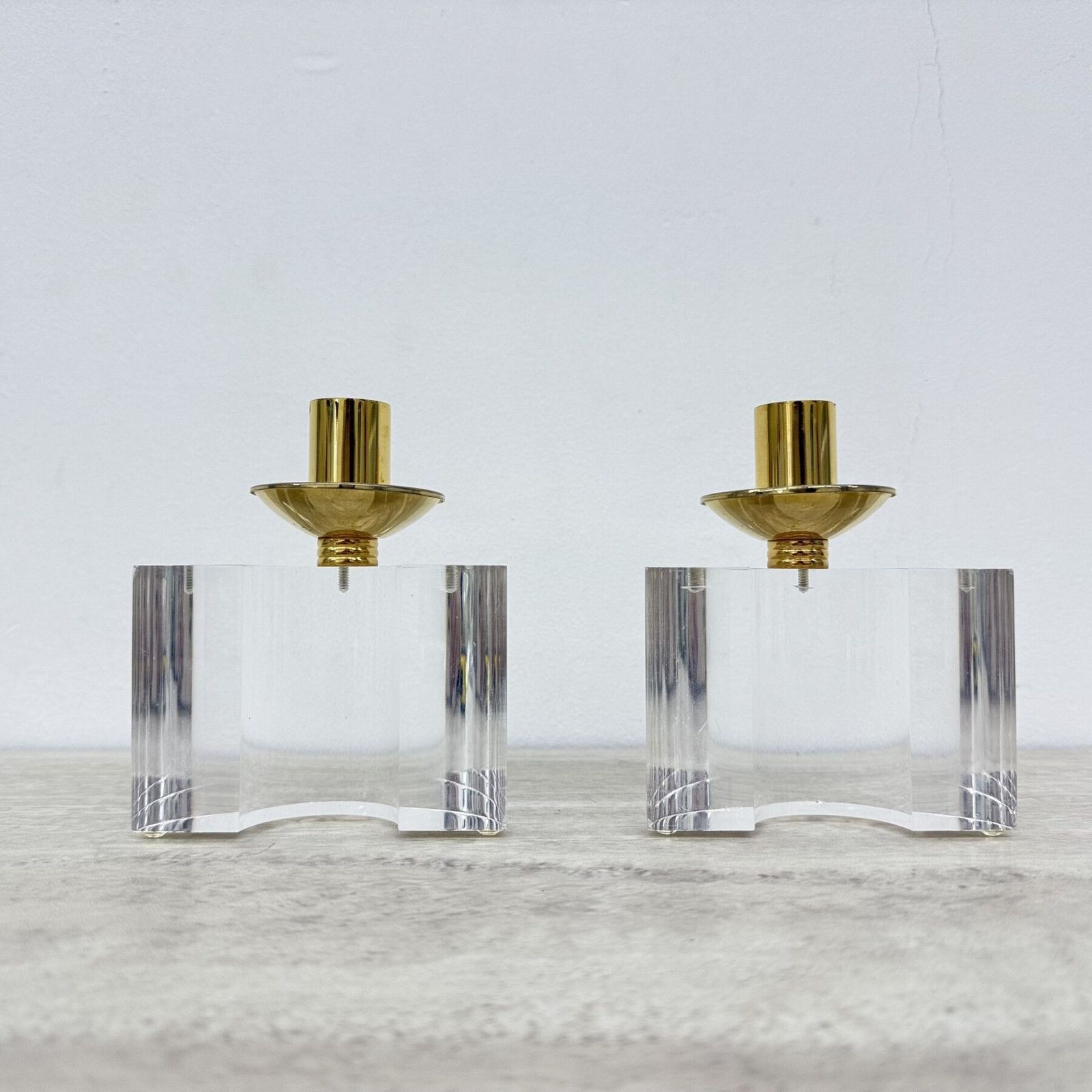 Set Of 2 Lucite Candle Sticks , 1970’s photo furniture
