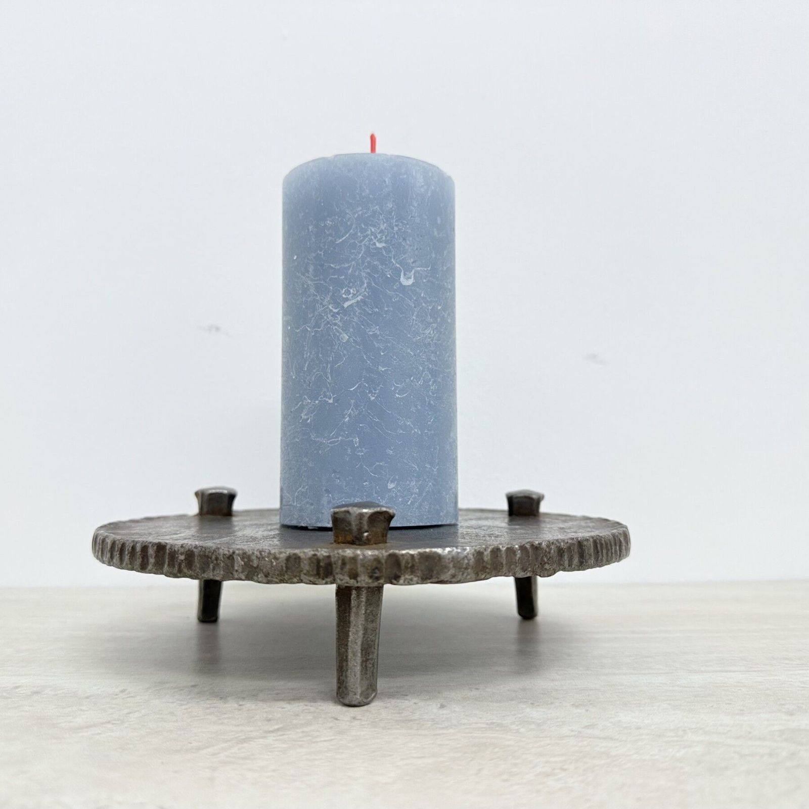 Brutalist Metal Candle Holder , 1970s photo for sale