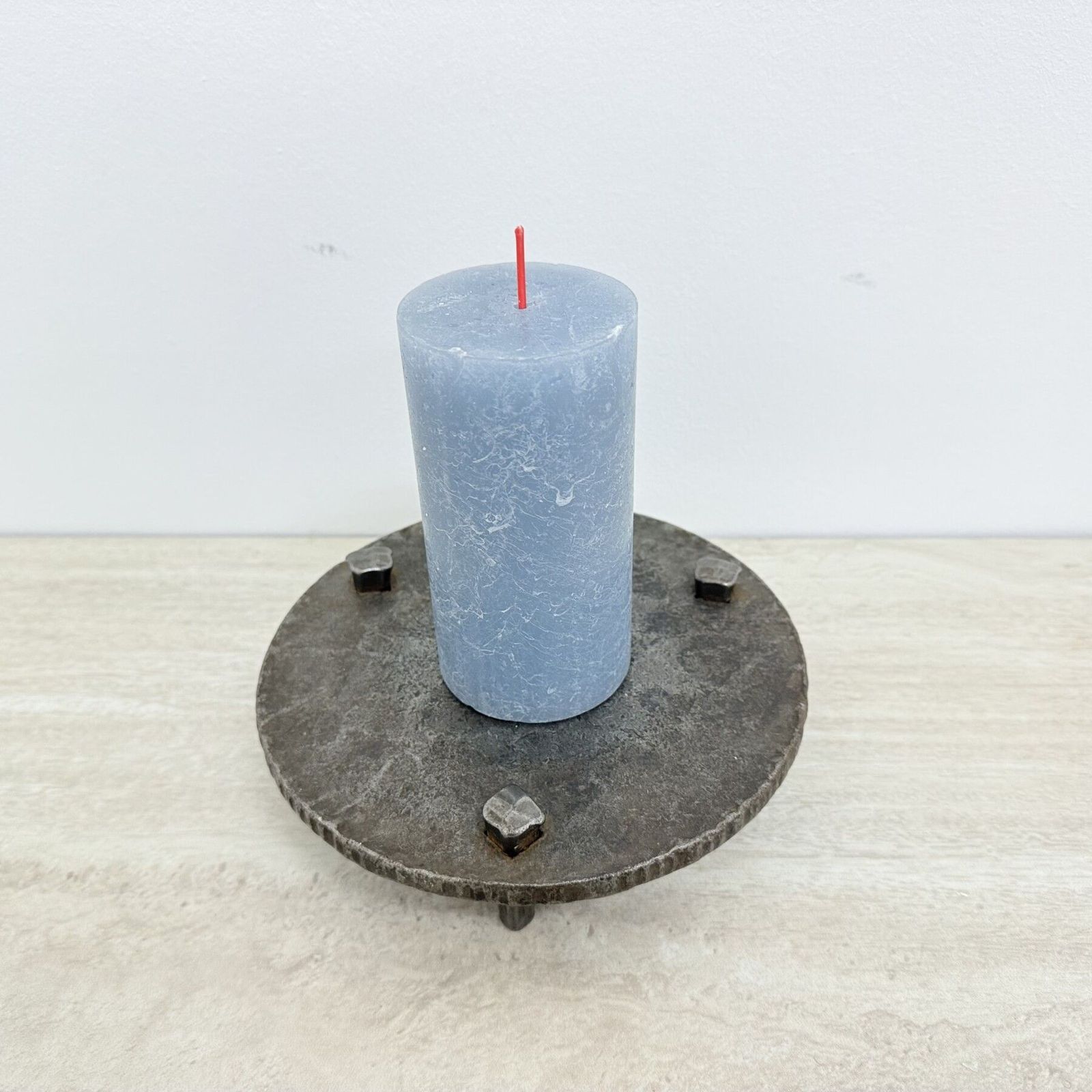Brutalist Metal Candle Holder , 1970s photo 191.0