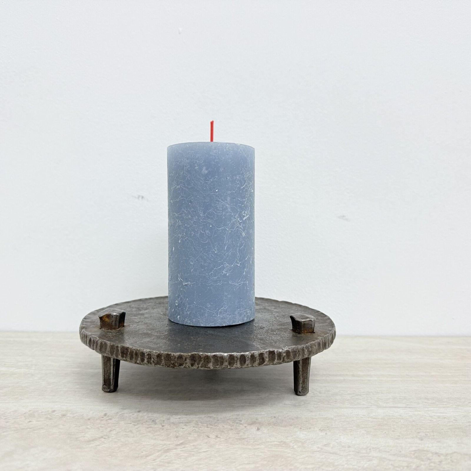 photo vinterior Brutalist Metal Candle Holder , 1970s