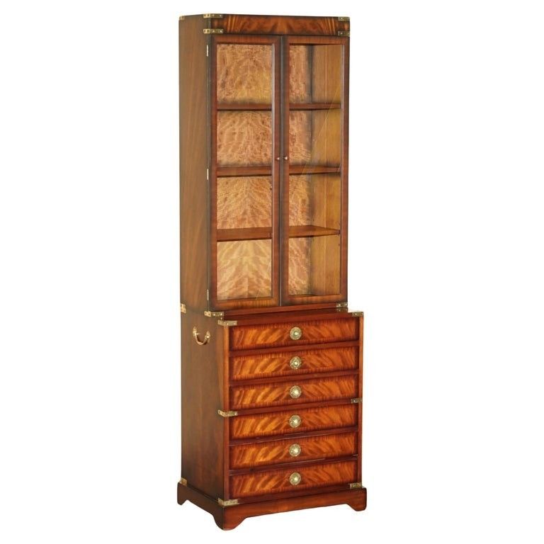 Fine Harrods Kennedy Military Campaign Hardwood Bookcases Inc Chest Of Drawers