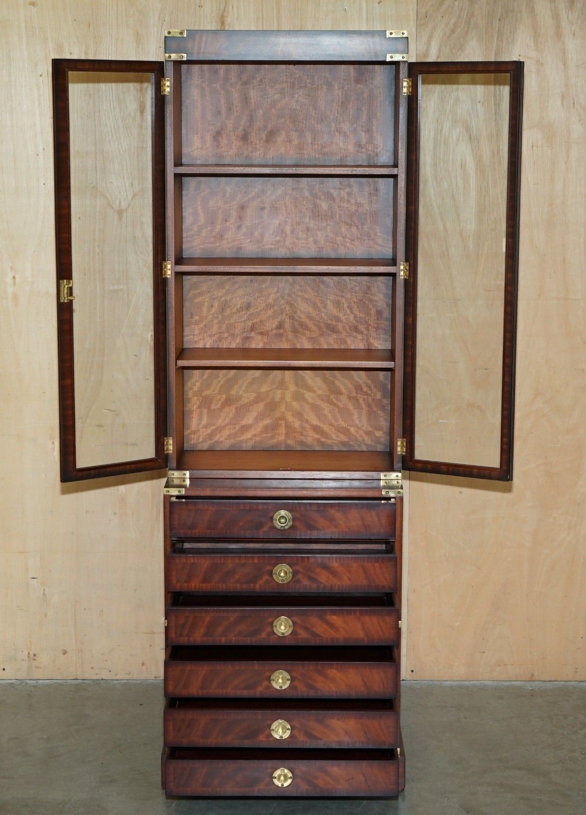 photo buy Fine Harrods Kennedy Military Campaign Hardwood Bookcases Inc Chest Of Drawers