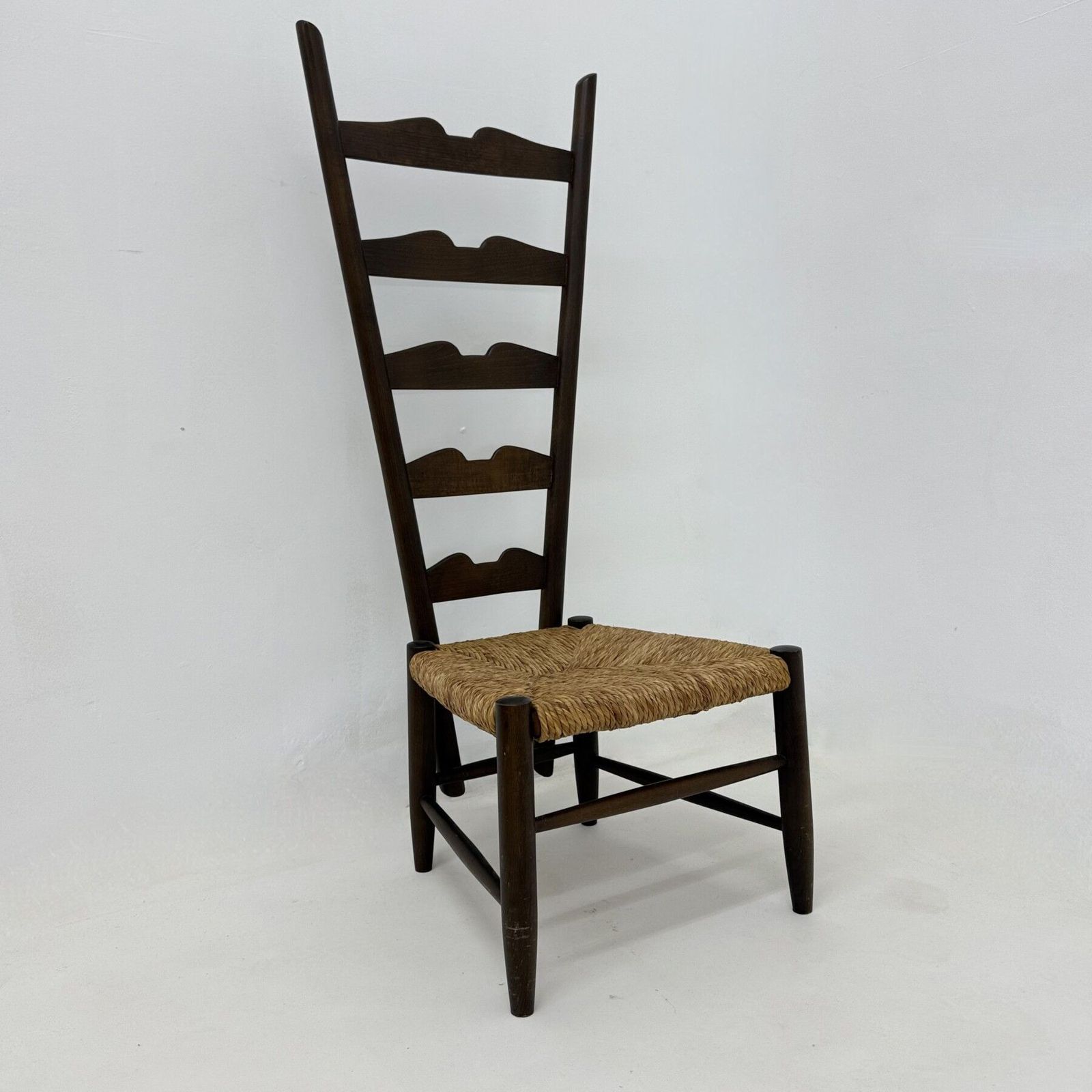 Gio Ponti Haardstoel Met Ladderleuning In Walnoot Voor Casa E Giardino, Italië, Jaren 1930 photo 1641.0