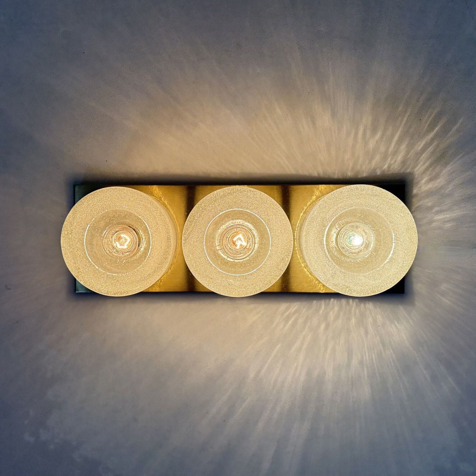 photo furniture Peil & Putzer Wall Lamp Sconce Ice Glass , 1970s Germany