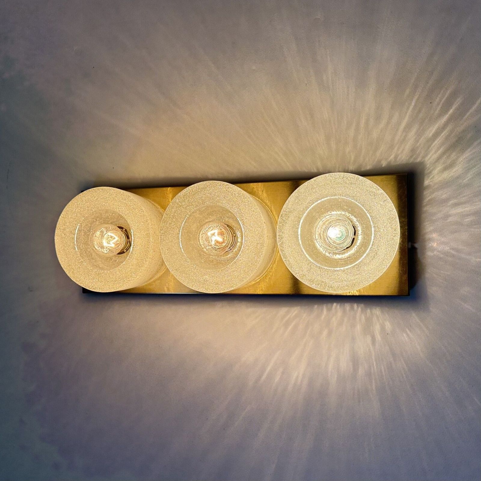 photo for sale Peil & Putzer Wall Lamp Sconce Ice Glass , 1970s Germany