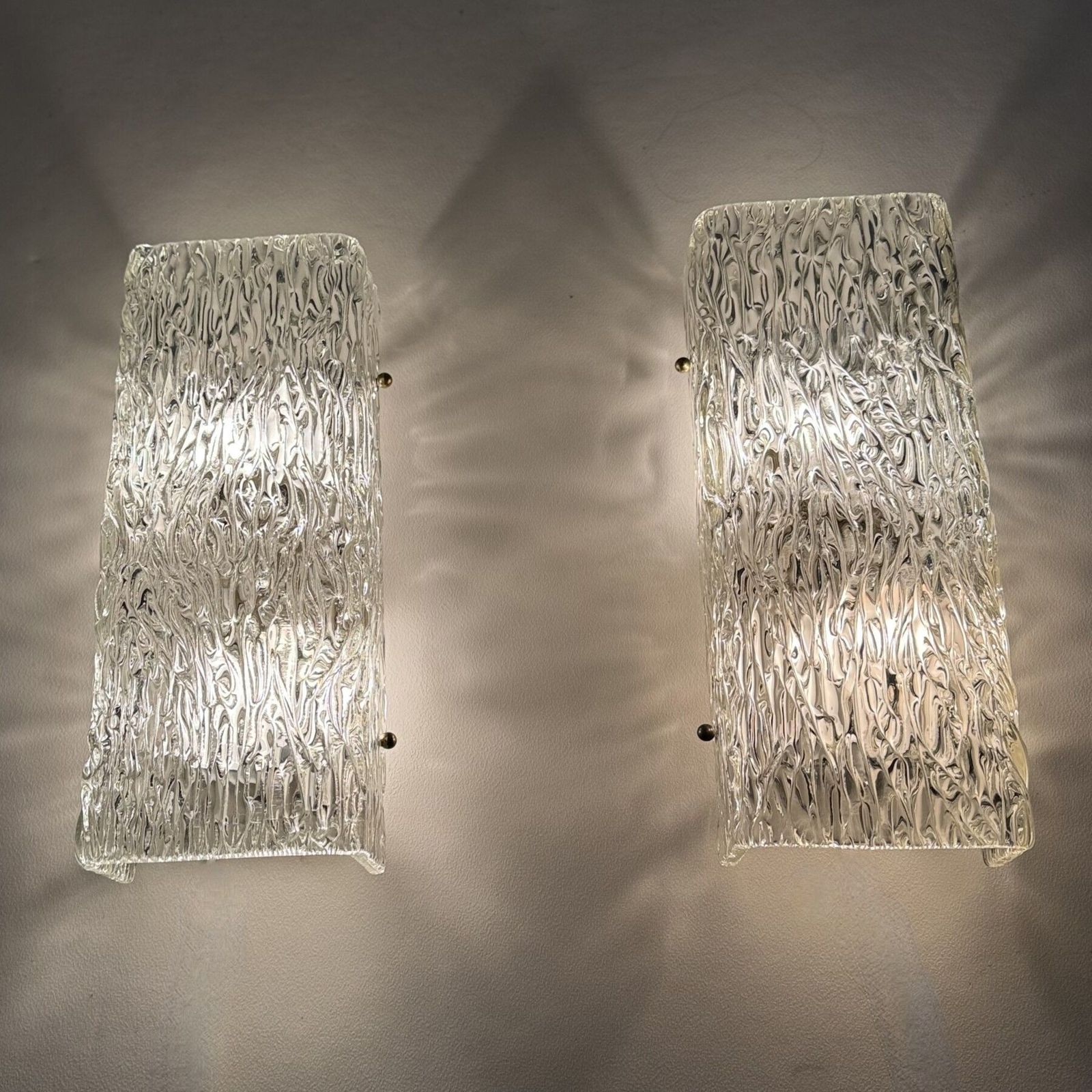 Verlichting Paar Oostenrijkse Grote Mid Century Murano "Florian" Wandlampen Van Kalmar Franken, Jaren 1970 photo