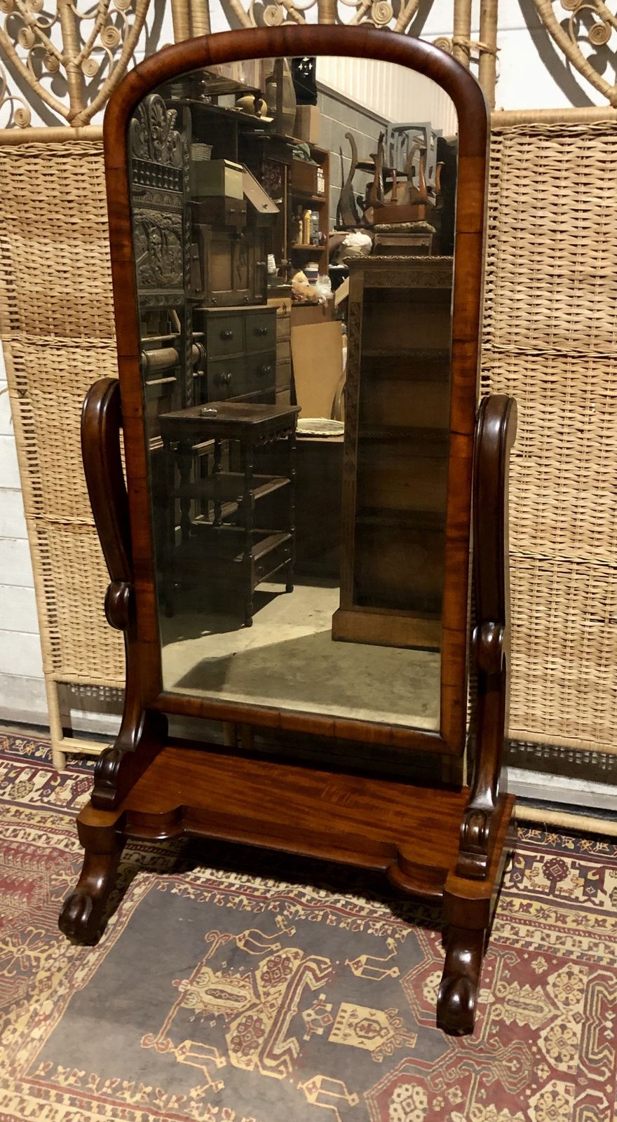 photo vinterior Handsome Victorian Mahogany Cheval Mirror