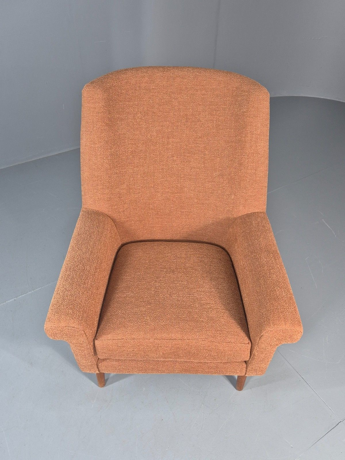 Mid Century Lounge Chair Danish 1960s New Upholstery Retro Teak Leg Eb11020 Mnor photo furniture