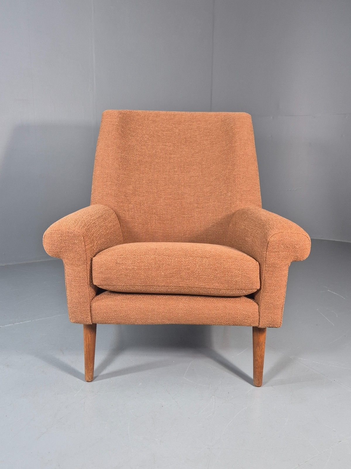 Mid Century Lounge Chair Danish 1960s New Upholstery Retro Teak Leg Eb11020 Mnor photo for sale