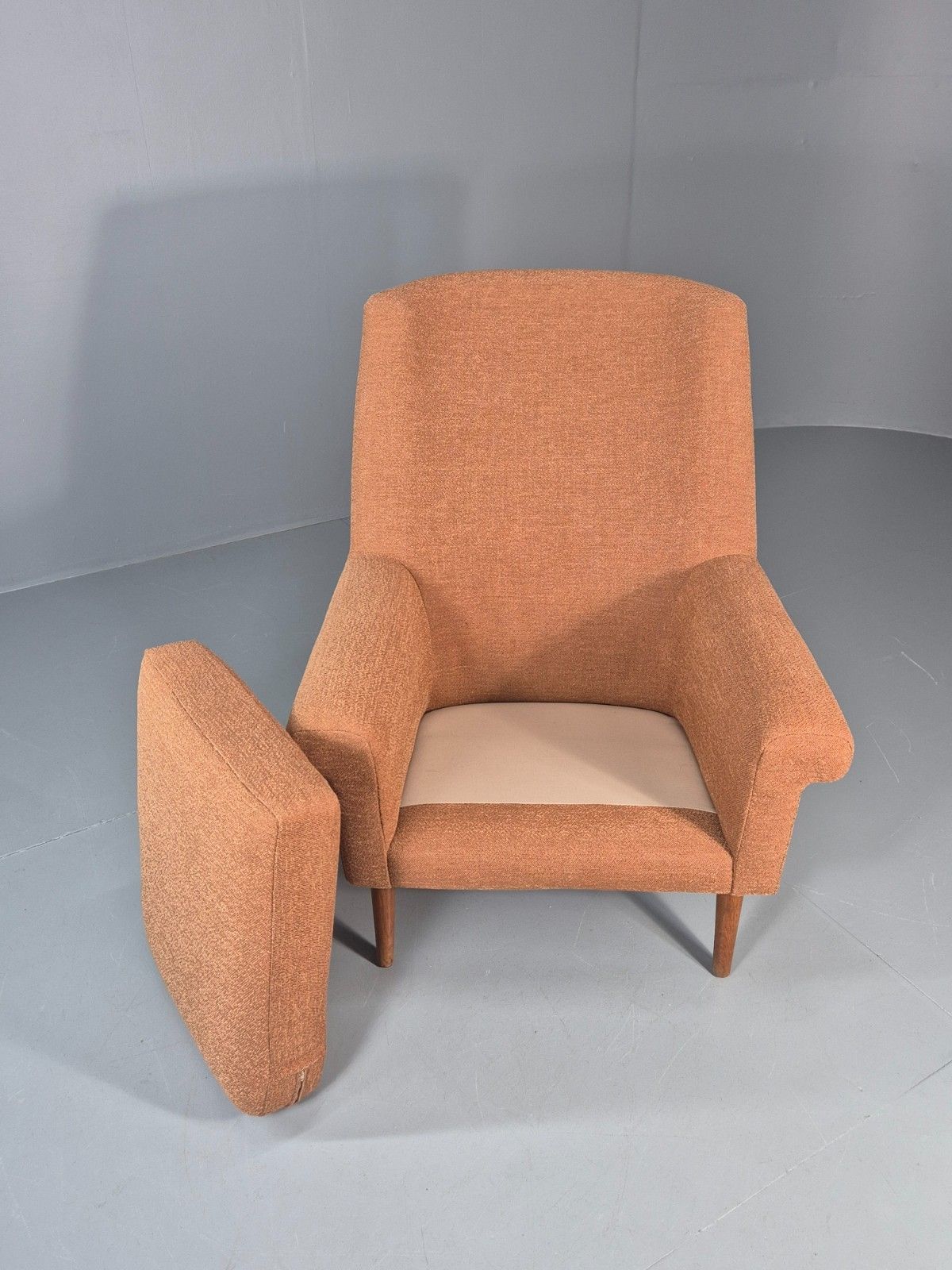 Mid Century Lounge Chair Danish 1960s New Upholstery Retro Teak Leg Eb11020 Mnor photo 850.0