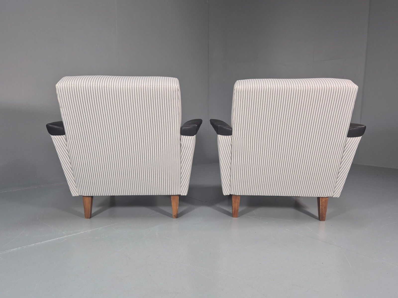 photo for sale 2 Mid Century Lounge Chairs Vintage Danish 1950s New Upholstery  Eb10982 Mnor